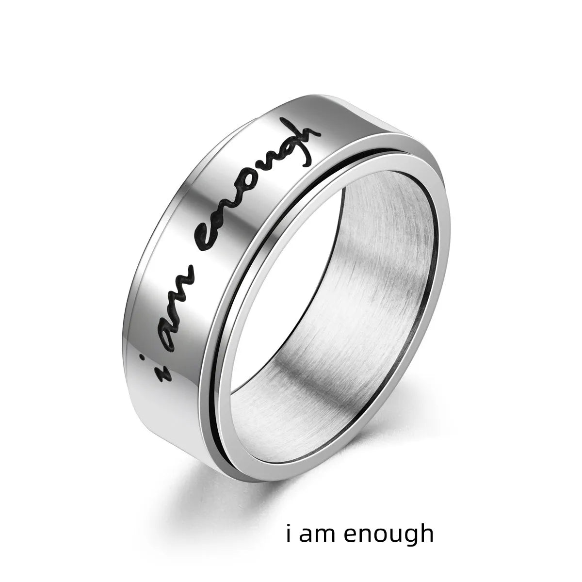 Spinning Anxiety Relaxing Ring With Star And Moon For Women Stainless Steel Rotate Freely Fidget Spinner Rings Bohemia Jewelry