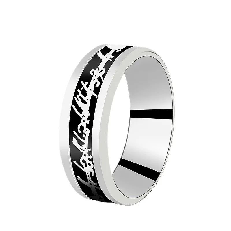 Viking Dragon Black Wedding Band Rings For Men Stainless Steel Inlaid Blue Carbon Fibre Punk Knuckle Ring Jewelry Bague Homme